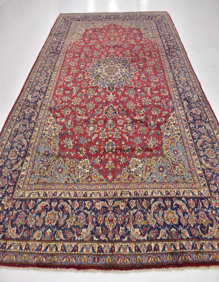 Detail image of  10' x 13' 4  Hand Knotted Isfahan Persian Wool Rug