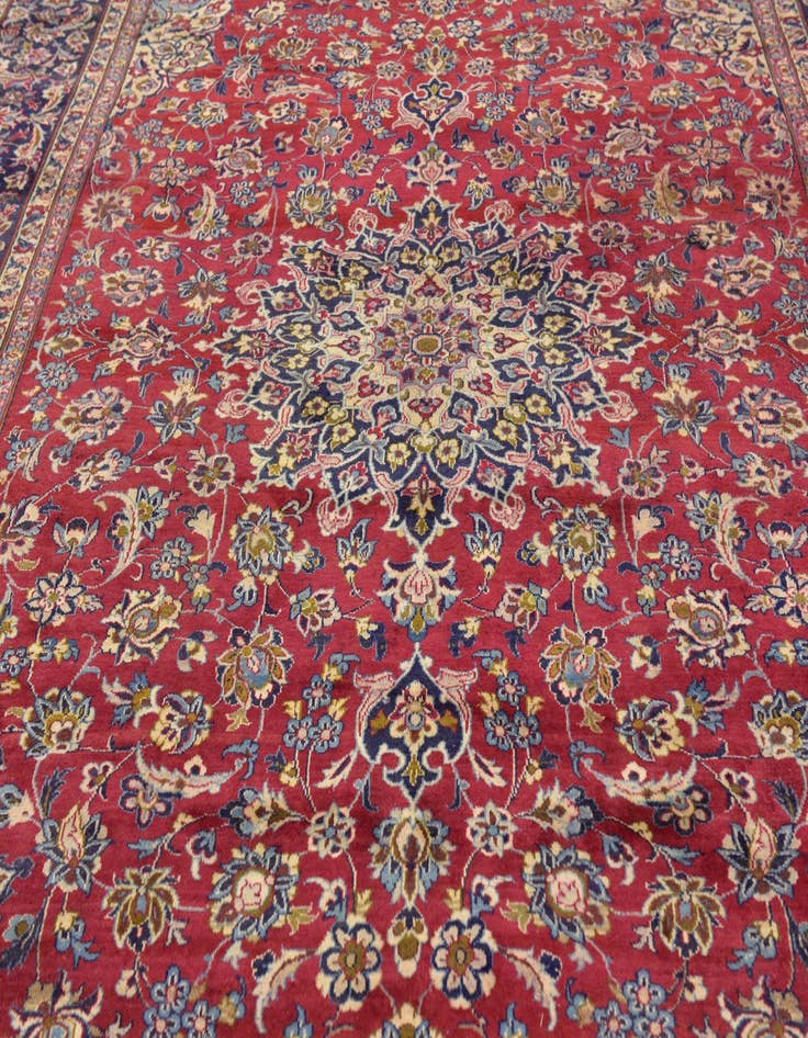 Detail image of  10' x 13' 4  Hand Knotted Isfahan Persian Wool Rug