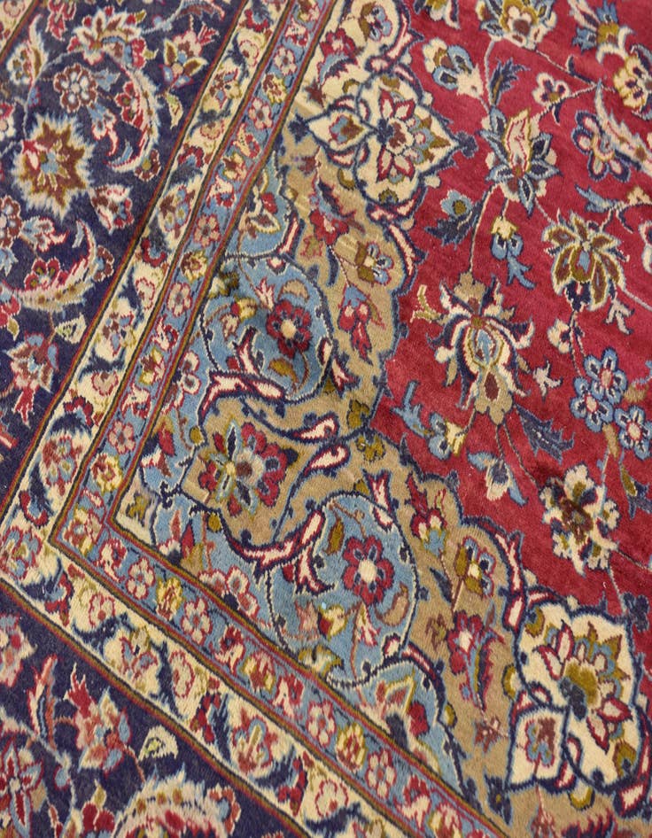 Detail image of  10' x 13' 4  Hand Knotted Isfahan Persian Wool Rug