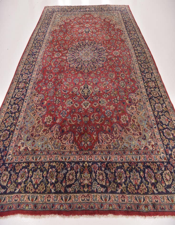 Detail image of  9' 9 x 12' 8  Hand Knotted Isfahan Persian Wool Rug