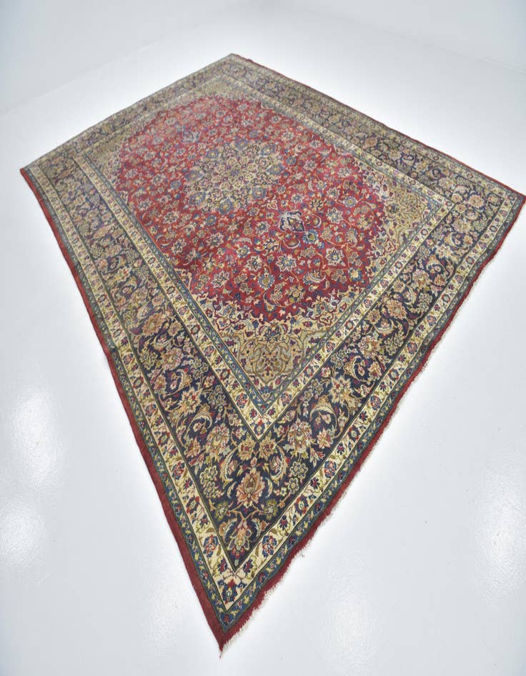 Detail image of  10' x 13' 4  Hand Knotted Isfahan Persian Wool Rug