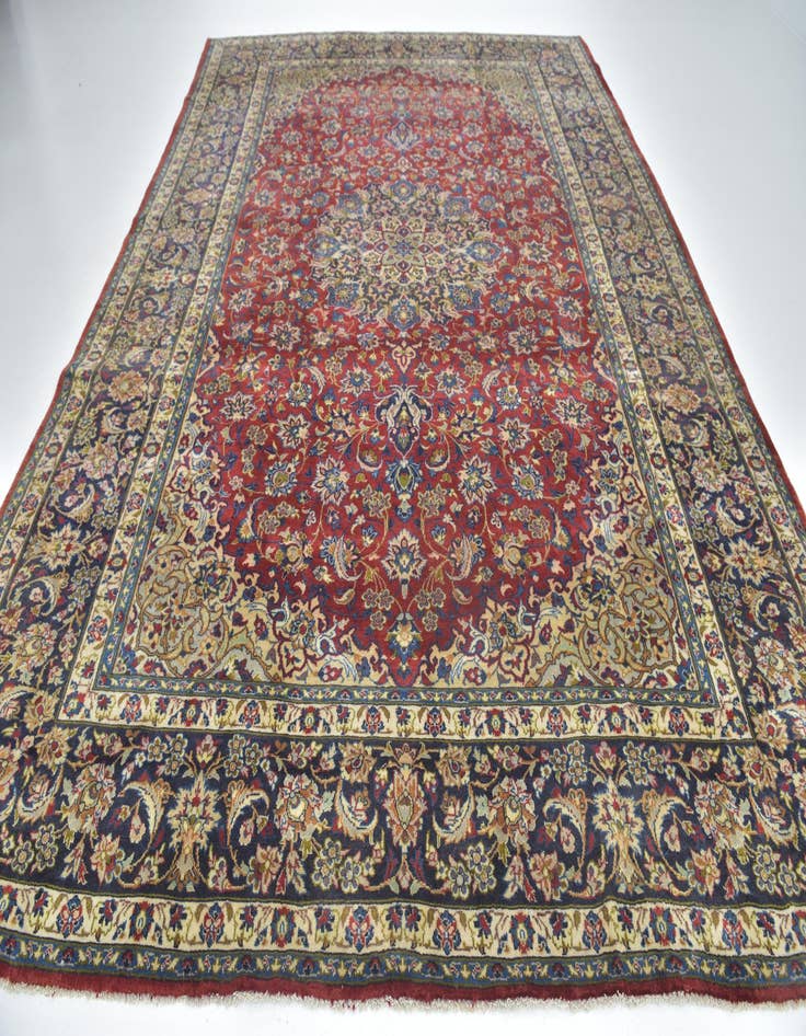 Detail image of  10' x 13' 4  Hand Knotted Isfahan Persian Wool Rug