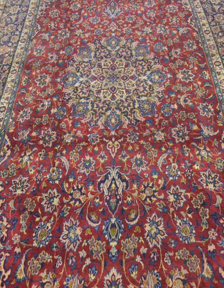 Detail image of  10' x 13' 4  Hand Knotted Isfahan Persian Wool Rug