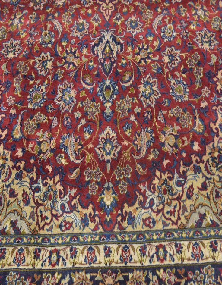 Detail image of  10' x 13' 4  Hand Knotted Isfahan Persian Wool Rug