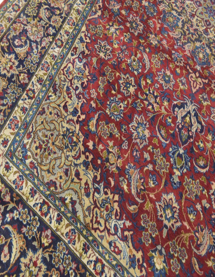 Detail image of  10' x 13' 4  Hand Knotted Isfahan Persian Wool Rug