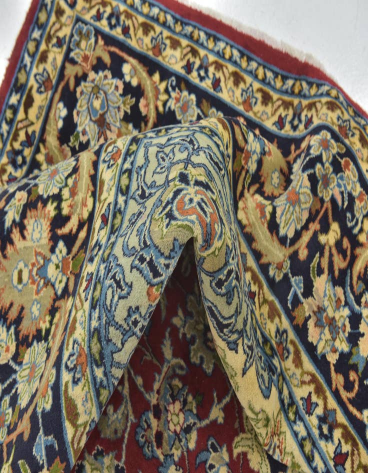 Detail image of  9' 6 x 13'  Hand Knotted Isfahan Persian Wool Rug