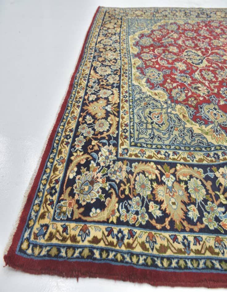 Detail image of  9' 6 x 13'  Hand Knotted Isfahan Persian Wool Rug