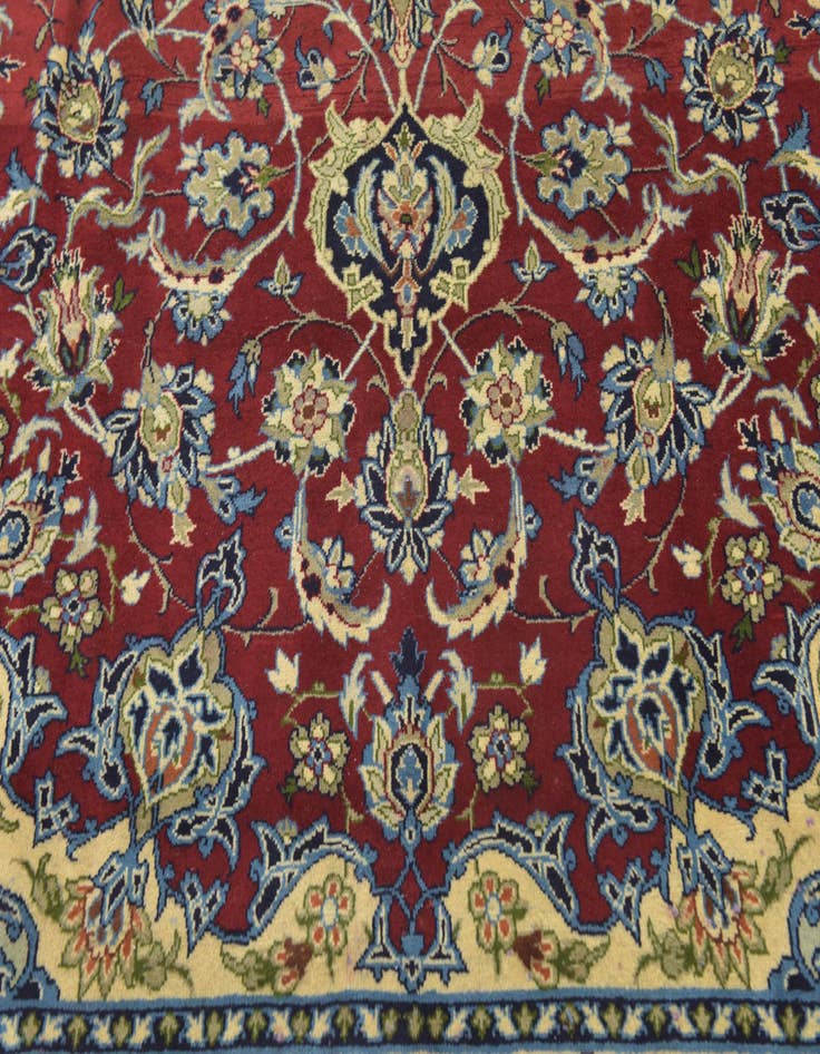 Detail image of  9' 6 x 13'  Hand Knotted Isfahan Persian Wool Rug