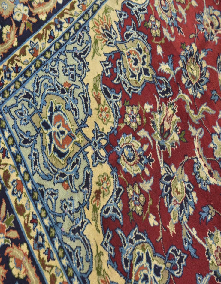 Detail image of  9' 6 x 13'  Hand Knotted Isfahan Persian Wool Rug