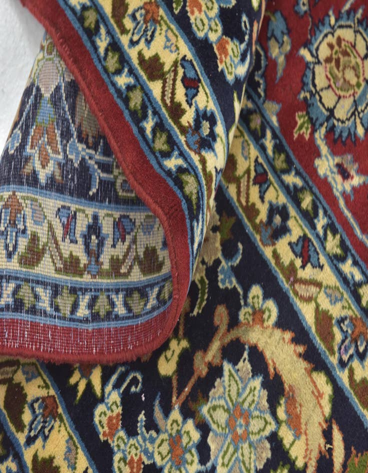 Detail image of  9' 6 x 13'  Hand Knotted Isfahan Persian Wool Rug