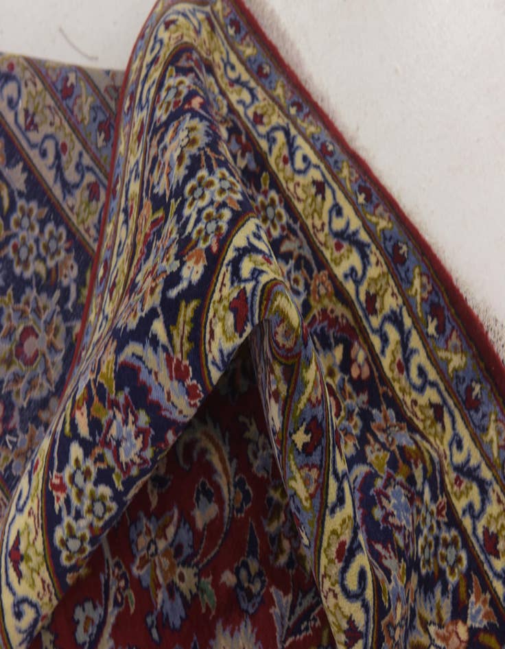 Detail image of  9' 6 x 13' 6  Hand Knotted Isfahan Persian Wool Rug