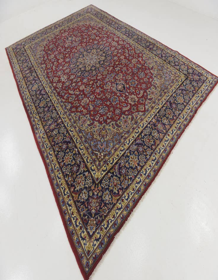 Detail image of  9' 6 x 13' 6  Hand Knotted Isfahan Persian Wool Rug