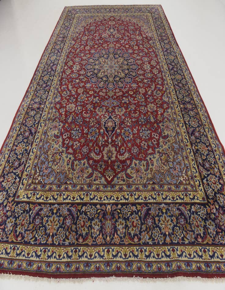 Detail image of  9' 6 x 13' 6  Hand Knotted Isfahan Persian Wool Rug