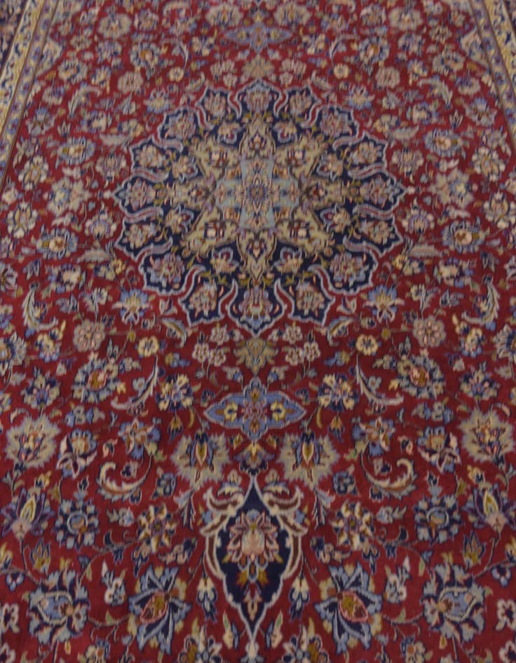 Detail image of  9' 6 x 13' 6  Hand Knotted Isfahan Persian Wool Rug