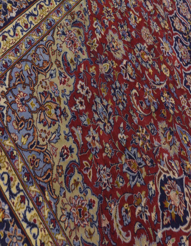 Detail image of  9' 6 x 13' 6  Hand Knotted Isfahan Persian Wool Rug