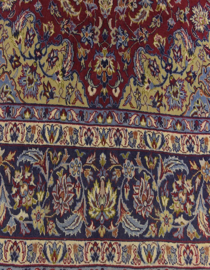 Detail image of  9' 7 x 13'  Hand Knotted Isfahan Persian Wool Rug
