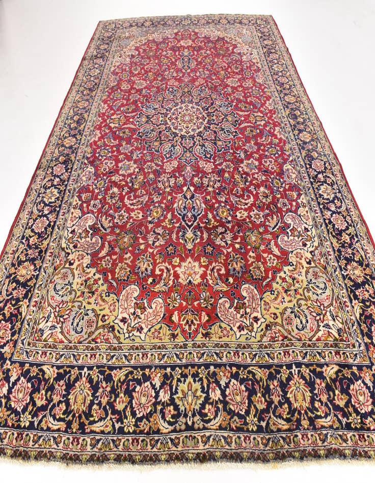 Detail image of  9' 7 x 12' 10  Hand Knotted Isfahan Persian Wool Rug