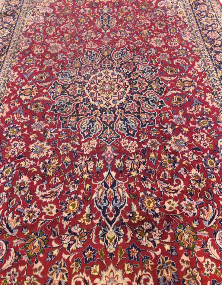 Detail image of  9' 7 x 12' 10  Hand Knotted Isfahan Persian Wool Rug
