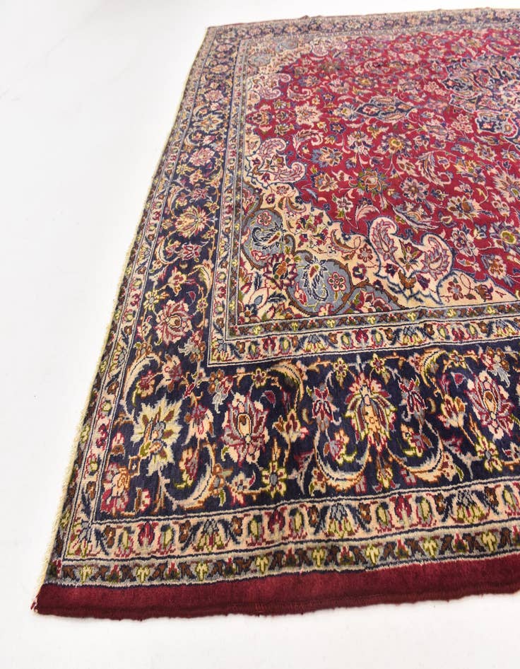 Detail image of  9' 7 x 12' 10  Hand Knotted Isfahan Persian Wool Rug