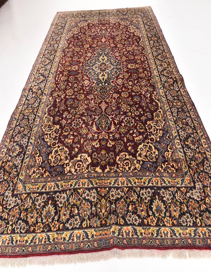 Detail image of  9' 6 x 12' 10  Hand Knotted Isfahan Persian Wool Rug