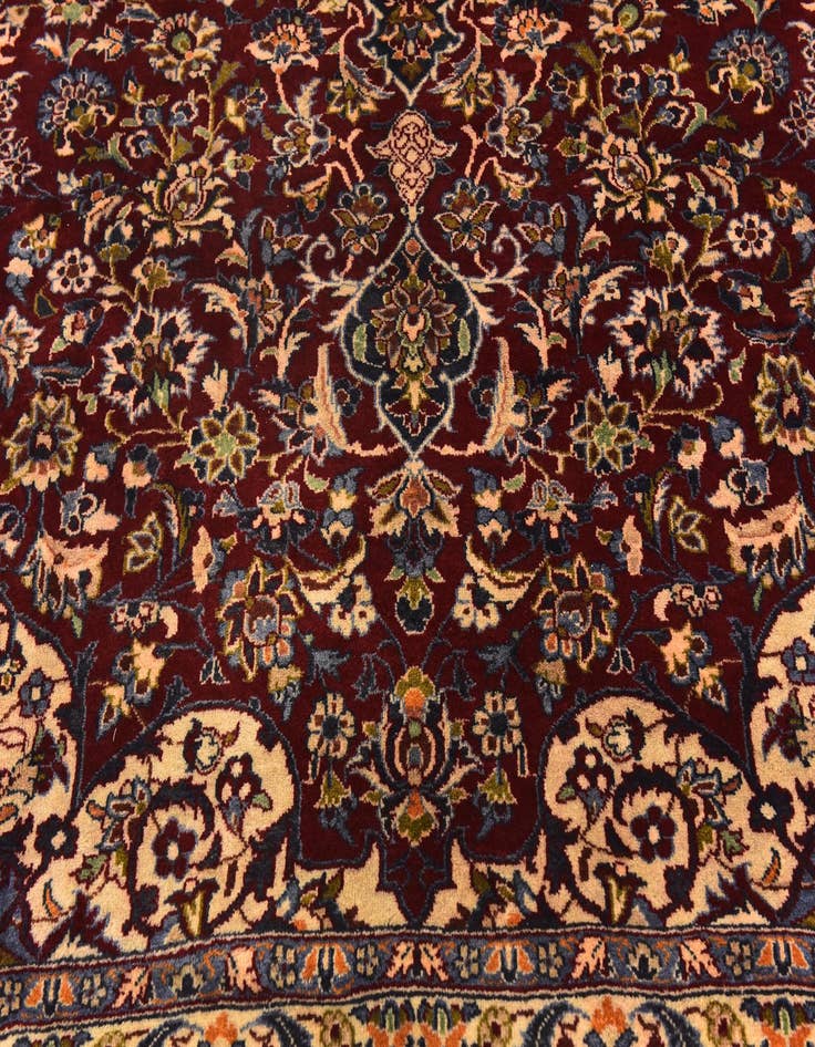 Detail image of  9' 6 x 12' 10  Hand Knotted Isfahan Persian Wool Rug