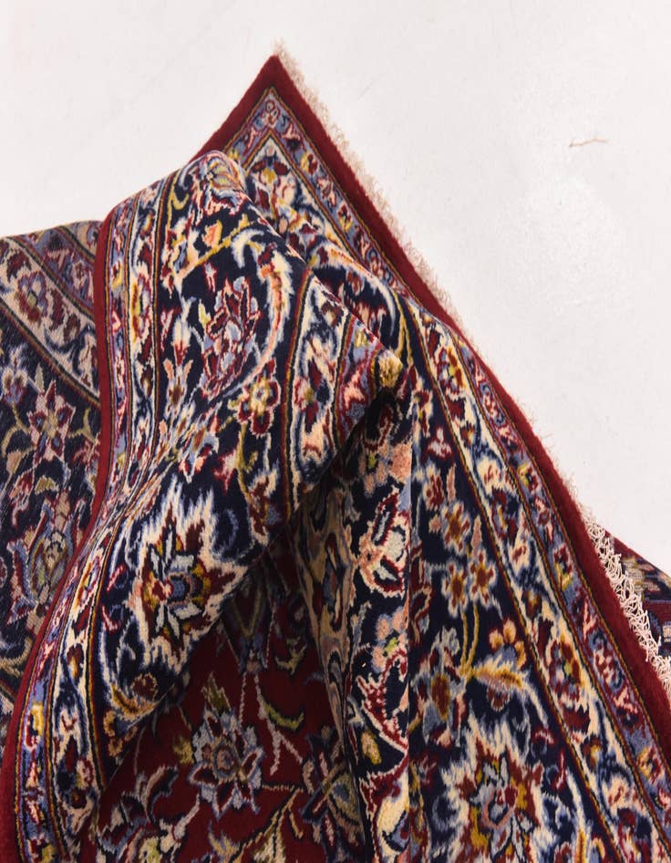 Detail image of 9' 9 x 13' Hand Knotted Isfahan Persian Wool Rug