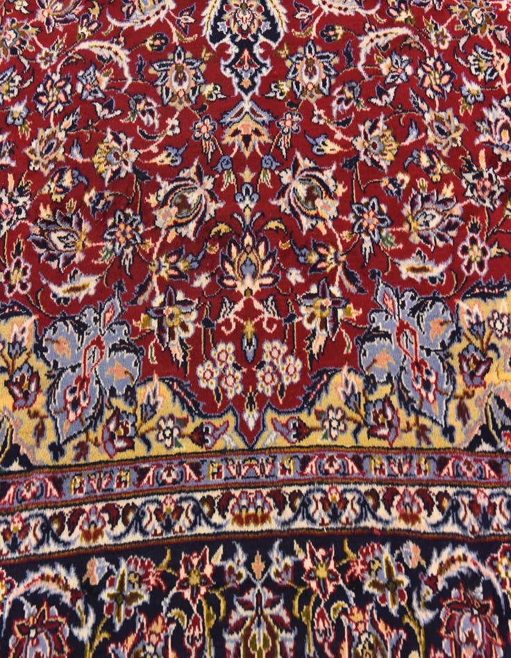 Detail image of 9' 9 x 13' Hand Knotted Isfahan Persian Wool Rug