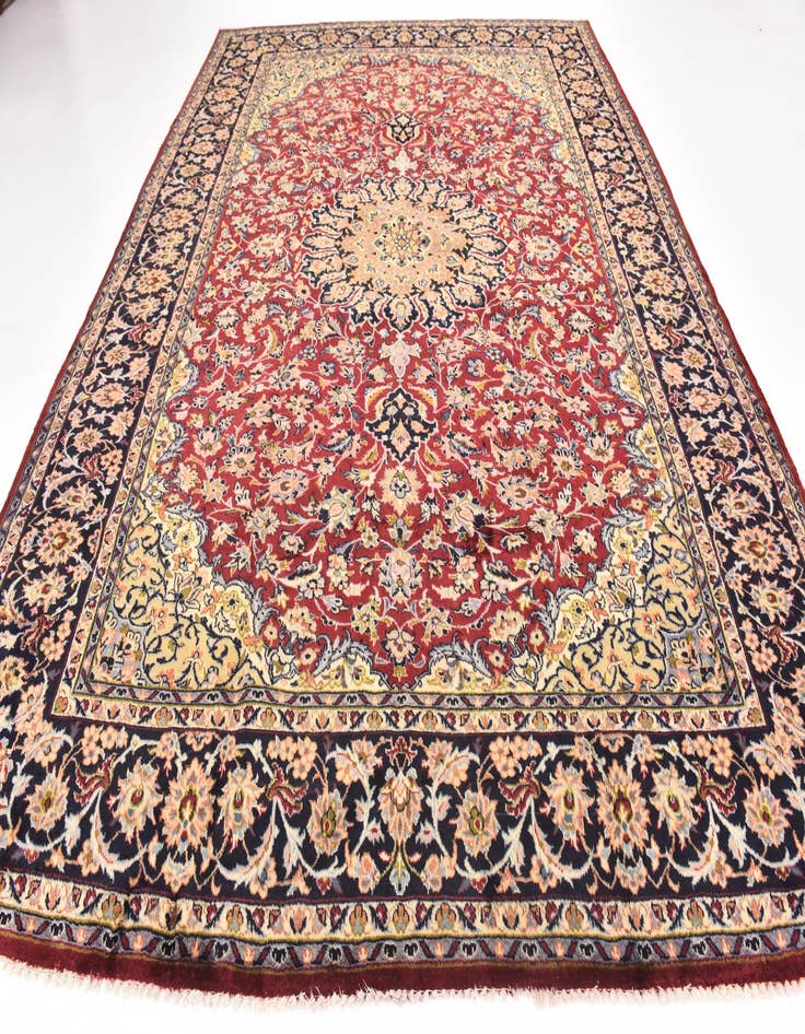 Detail image of  9' 10 x 13' 3  Hand Knotted Isfahan Persian Wool Rug