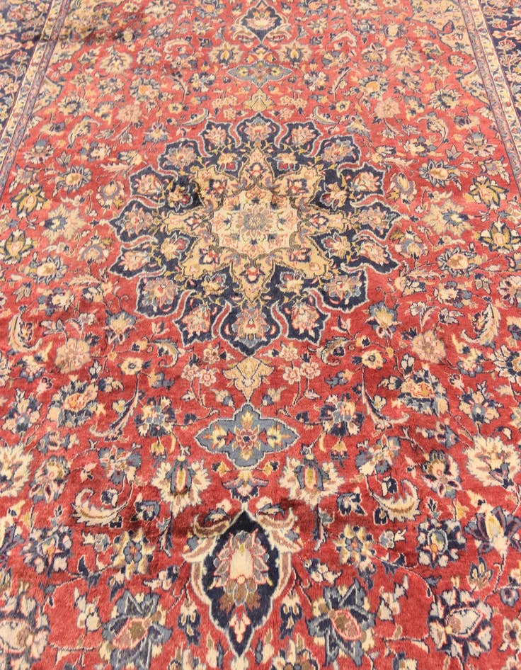 Detail image of  9' 7 x 12' 9  Hand Knotted Isfahan Persian Wool Rug