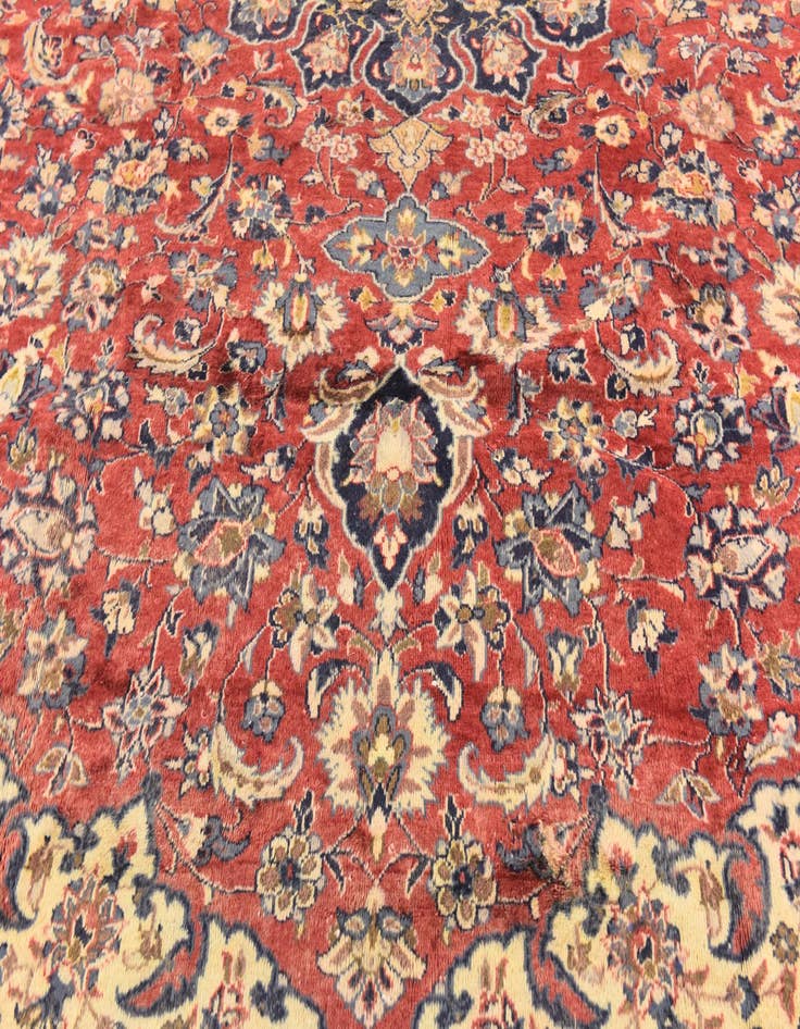 Detail image of  9' 7 x 12' 9  Hand Knotted Isfahan Persian Wool Rug