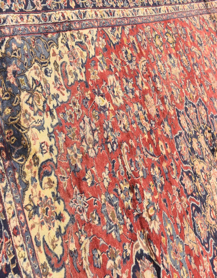 Detail image of  9' 7 x 12' 9  Hand Knotted Isfahan Persian Wool Rug