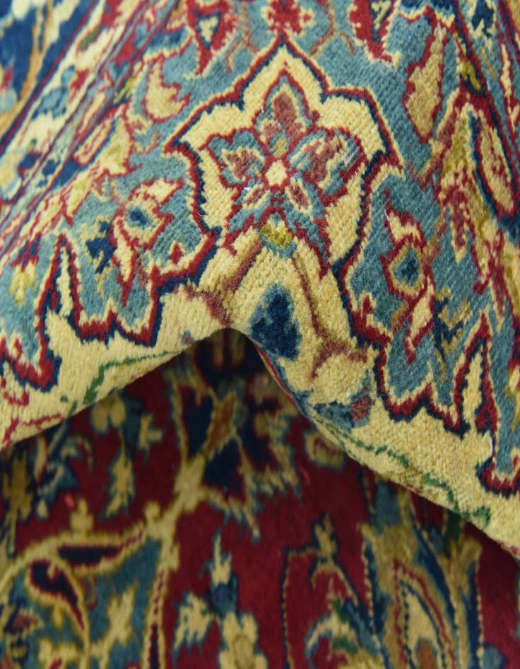 Detail image of  6' 4 x 9' 2  Hand Knotted Isfahan Persian Wool Rug