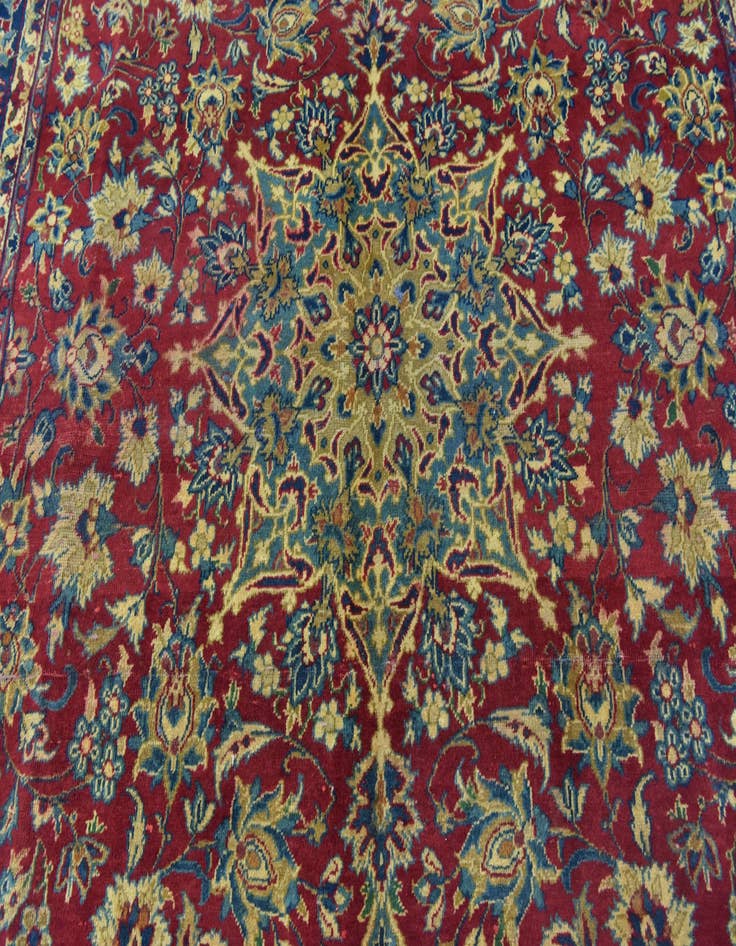 Detail image of  6' 4 x 9' 2  Hand Knotted Isfahan Persian Wool Rug