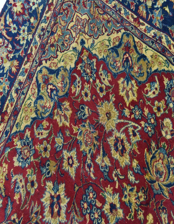 Detail image of  6' 4 x 9' 2  Hand Knotted Isfahan Persian Wool Rug