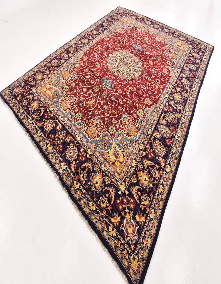 Detail image of  9' 10 x 13' 1  Hand Knotted Isfahan Persian Wool Rug