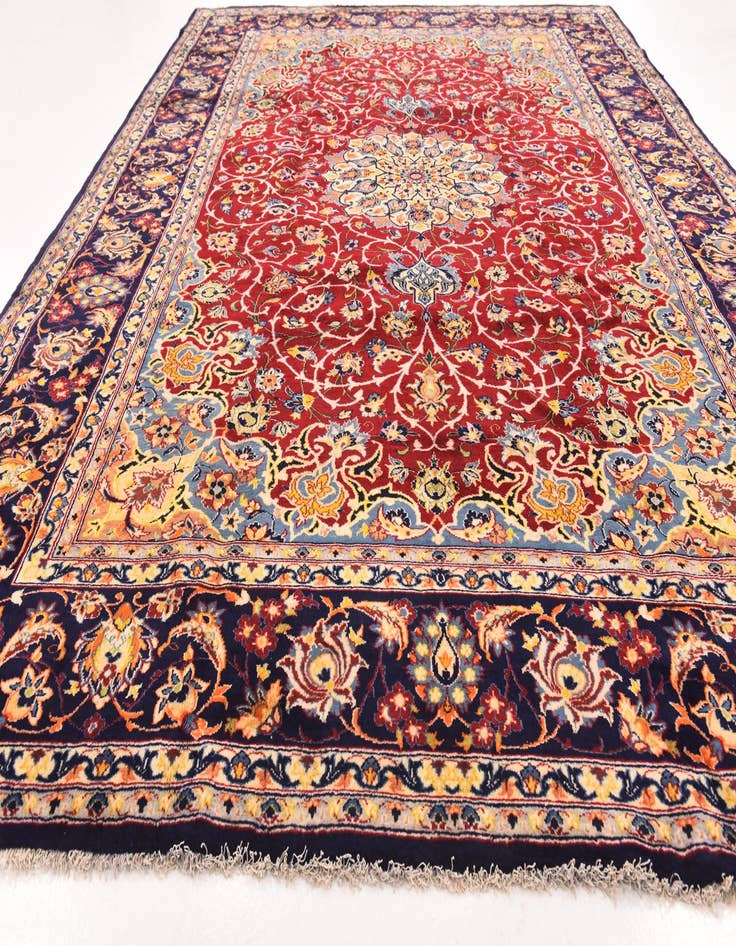 Detail image of  9' 10 x 13' 1  Hand Knotted Isfahan Persian Wool Rug