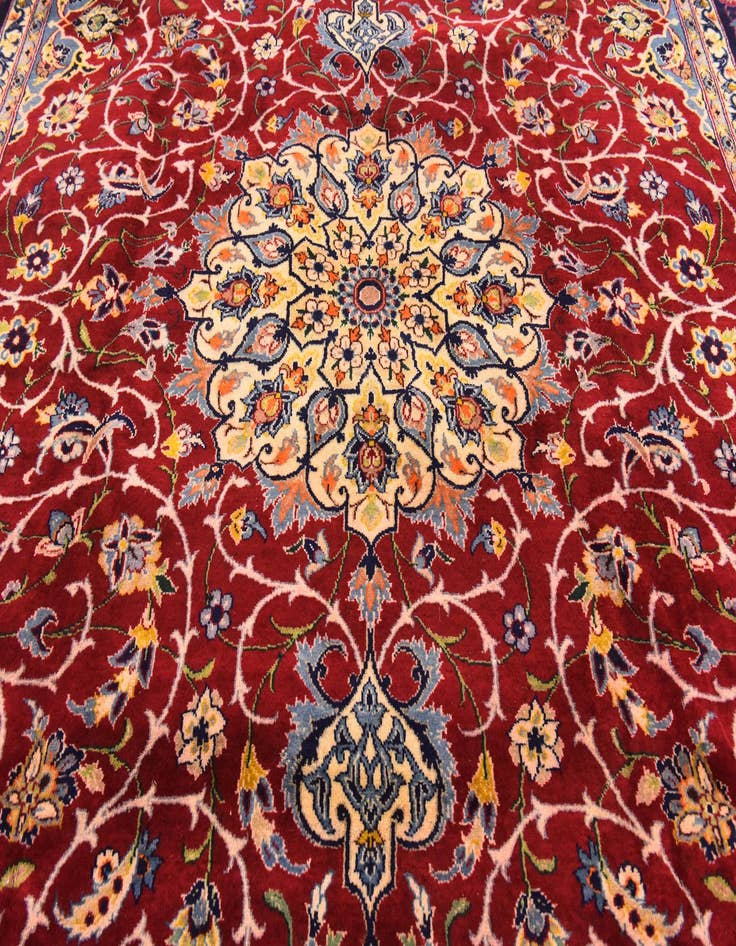 Detail image of  9' 10 x 13' 1  Hand Knotted Isfahan Persian Wool Rug