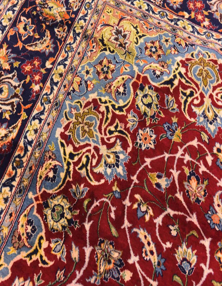 Detail image of  9' 10 x 13' 1  Hand Knotted Isfahan Persian Wool Rug