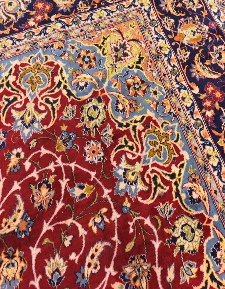 Detail image of  9' 10 x 13' 1  Hand Knotted Isfahan Persian Wool Rug