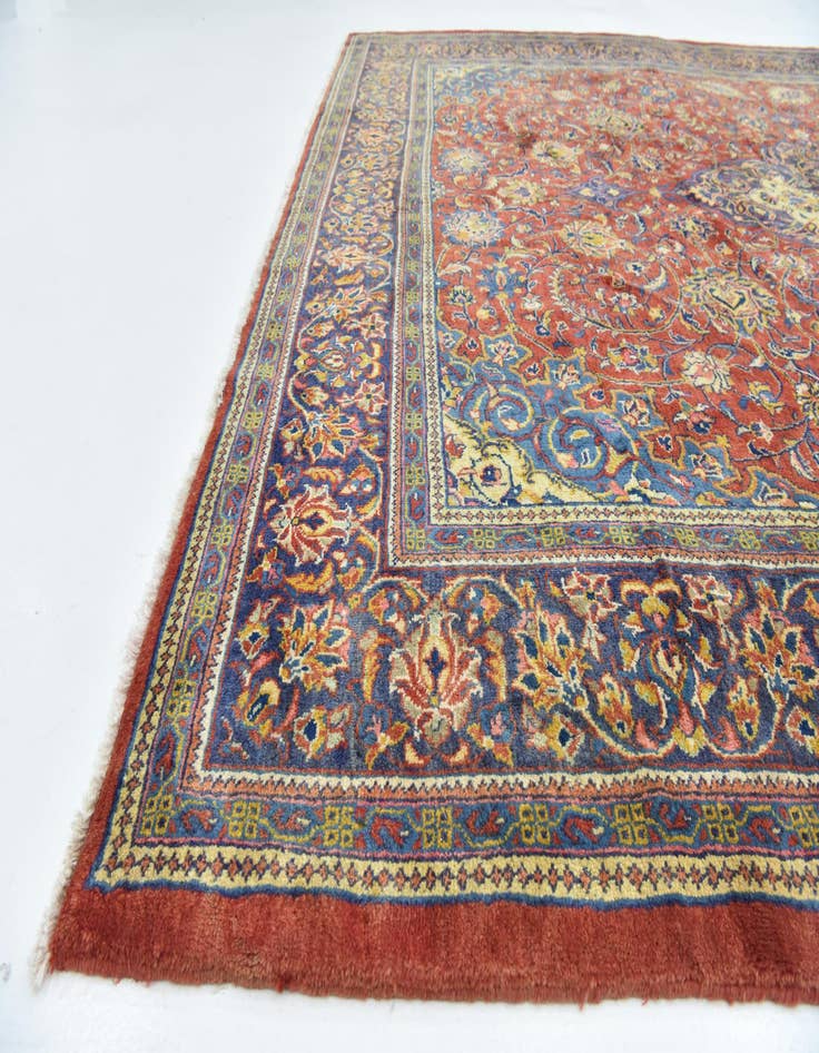 Detail image of  10' x 12' 9  Hand Knotted Isfahan Persian Wool Rug