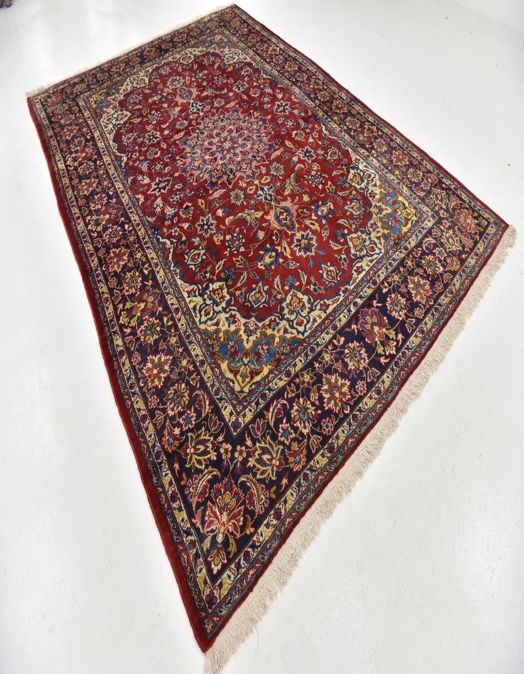 Red 8' 2 x 11' 4 Hand Knotted Isfahan Persian Wool Rug | Rugs.com