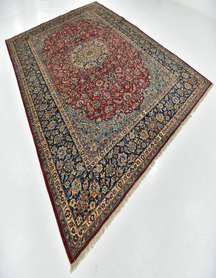 Detail image of  9' 8 x 12' 10  Hand Knotted Isfahan Persian Wool Rug