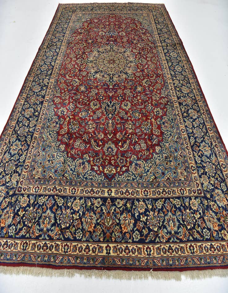 Detail image of  9' 8 x 12' 10  Hand Knotted Isfahan Persian Wool Rug