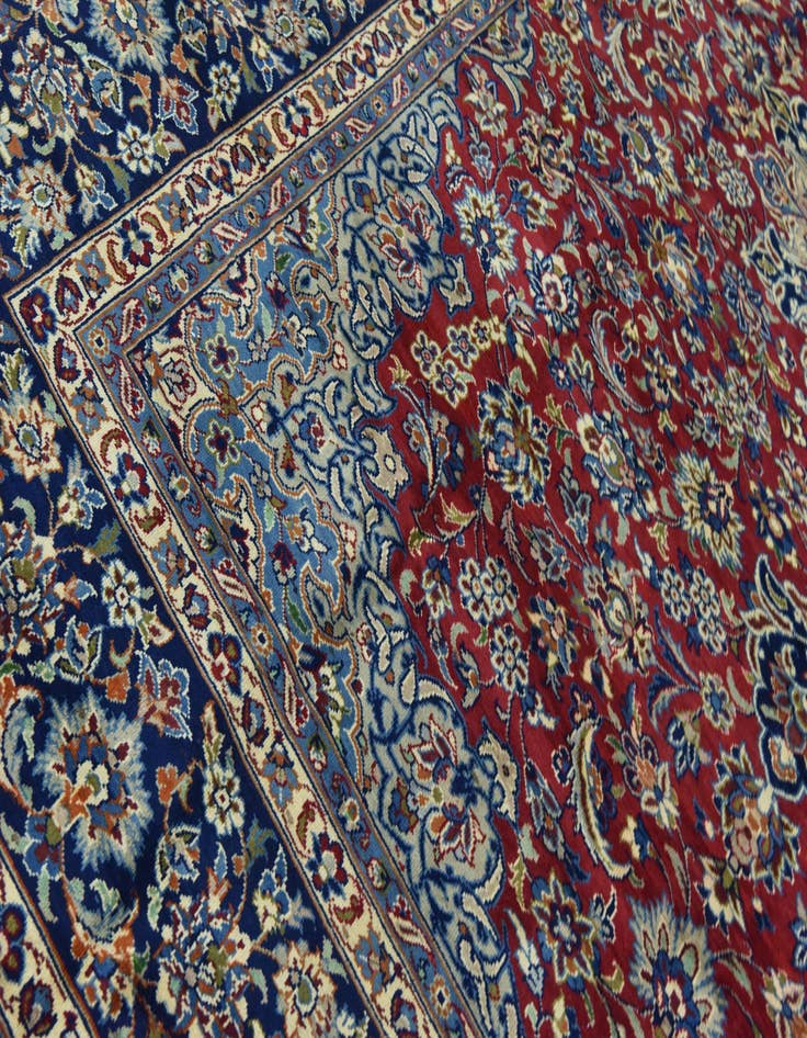 Detail image of  9' 8 x 12' 10  Hand Knotted Isfahan Persian Wool Rug
