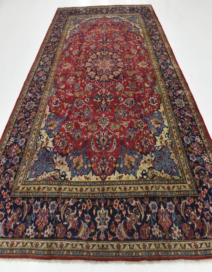 Detail image of  9' 6 x 13' 4  Hand Knotted Isfahan Persian Wool Rug