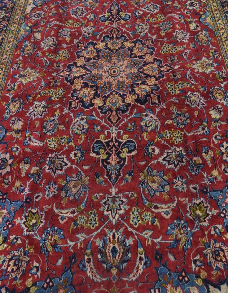 Detail image of  9' 6 x 13' 4  Hand Knotted Isfahan Persian Wool Rug