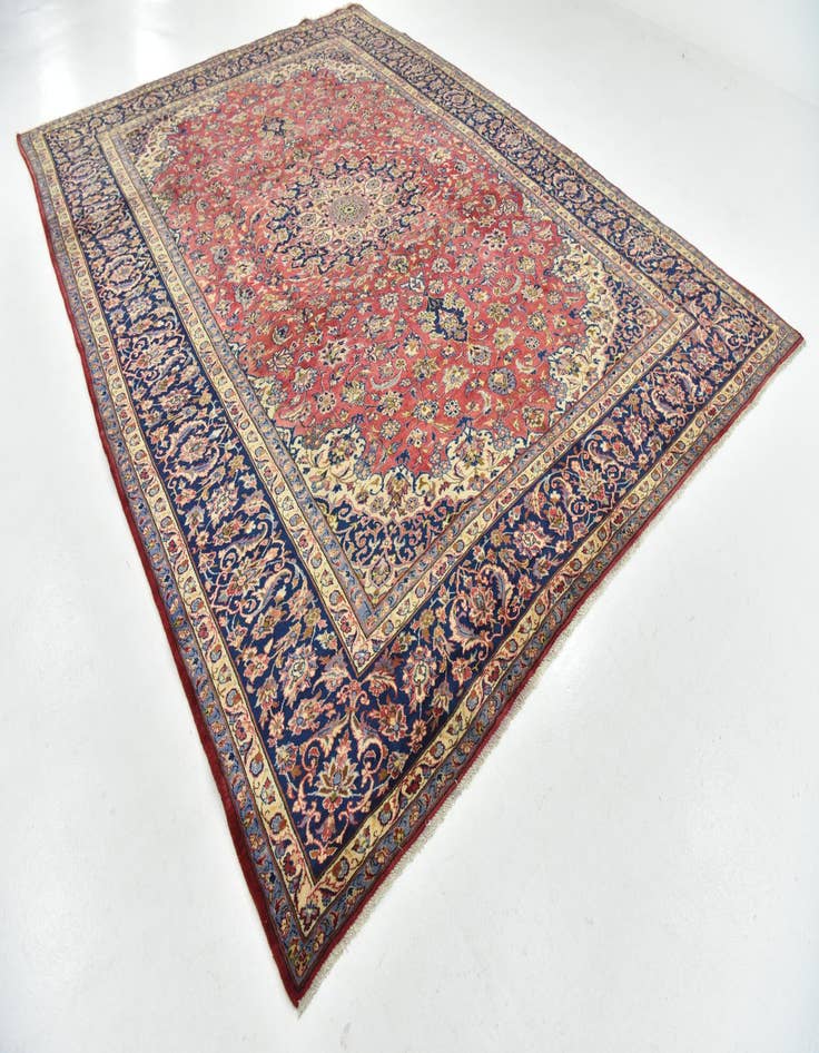 Detail image of  9' 7 x 13'  Hand Knotted Isfahan Persian Wool Rug