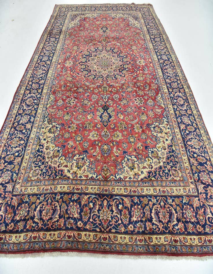 Detail image of  9' 7 x 13'  Hand Knotted Isfahan Persian Wool Rug