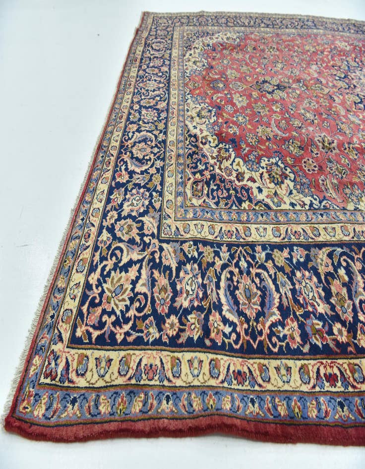 Detail image of  9' 7 x 13'  Hand Knotted Isfahan Persian Wool Rug