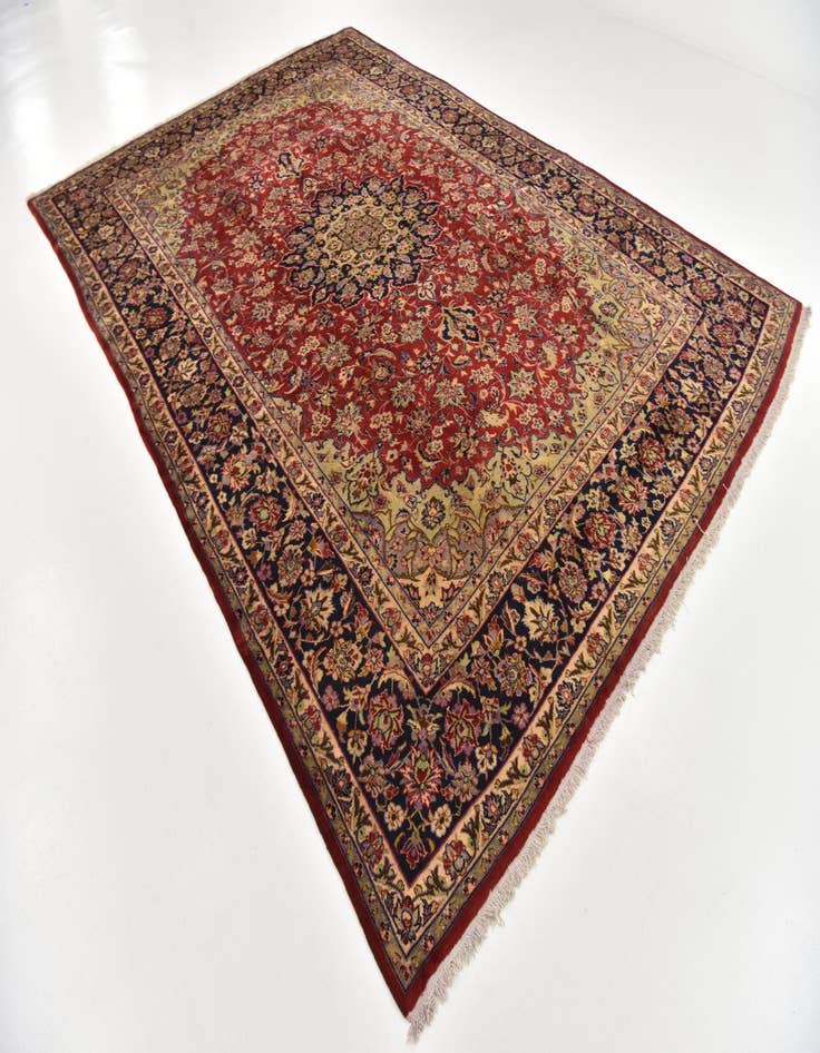 Detail image of  9' 5 x 13' 9  Hand Knotted Isfahan Persian Wool Rug